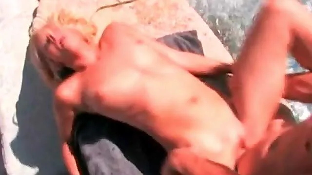 Arousing outdoor sex with horny blonde girl