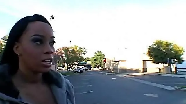 Black chick sucks big cock in reality porn