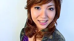 Anri Kurata sucking her man's dick before sex in close up video