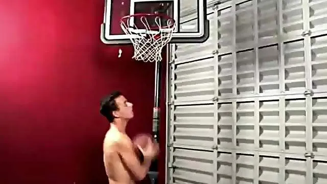 Sporty guy strips off his jock and strokes dick