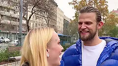 Blonde Chrystal Sinn with small tits getting fucked outdoors