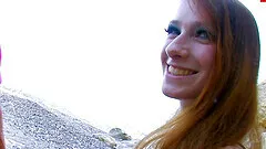 French teen get anal fuck outdoor at the beach