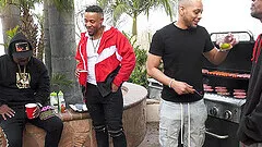 Interracial gangbang with Christina Shine getting a facial