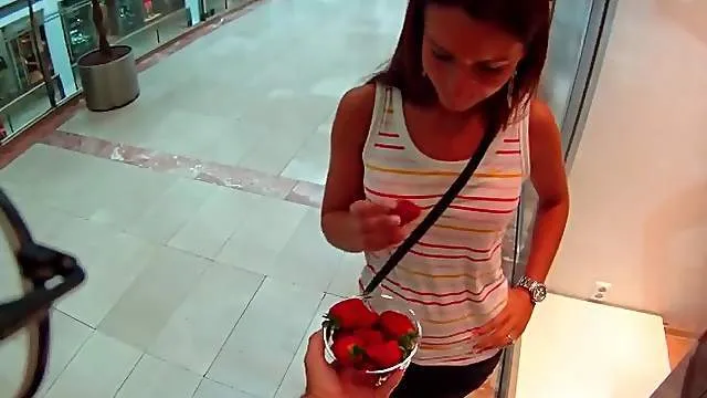 Public bathroom sex in POV porn video