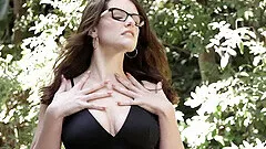 Busty brunette model Judy Jolie moans while having interracial sex