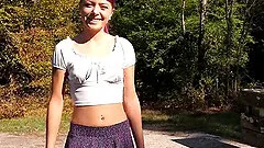 19 years old teen girl does her first porno casting