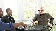 Interracial MMF threesome with Mazee while her BF is watching