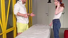 Erotic massage ends with Lottie Magne having rough anal sex