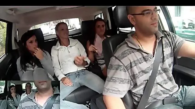 Lesbian pussy eating porn in the car