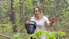 Outdoor dick sucking and fucking in the forest with Leonie