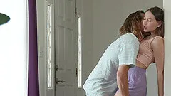 Rough dicking on the bed with Sera Ryder wearing a miniskirt