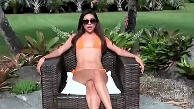 Skinny bikini girl Serena Torres models outdoors