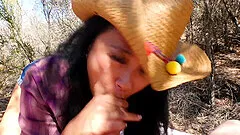 Outdoor dick sucking and shagging with classy Lucky Starr