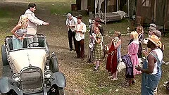 Small tits hottie Kaci Starr gets her ass fucked during an orgy