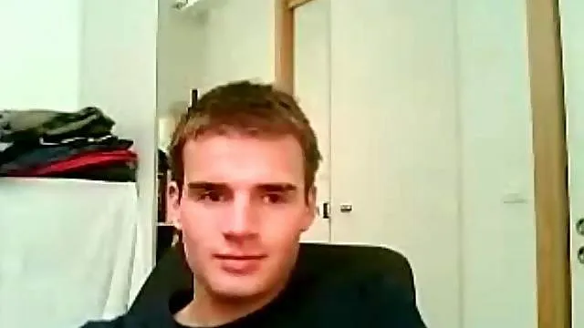 Hard body young man masturbates on webcam