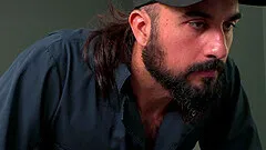 Muscular dudes drop their clothes to have gay sex in the office