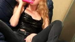 Sexy teen ebony solo toy masturbation