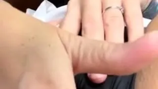 Amateur brunette double toying on webcam