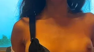 Cute curly brunette solo webcam masturbation