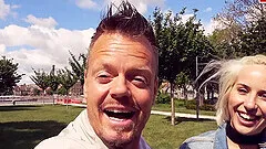 Blonde milf pick up for real couple casting