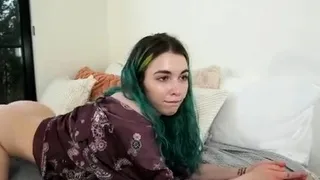 Pink labia close up of naive brunette