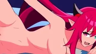 Hentai redhead gives blowjob and having sex