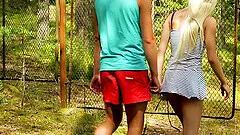 Fit blonde chick Olivia Devine enjoys getting fucked in the woods