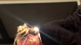 Milf blonde Puma Swede blows big hard cock outdoor