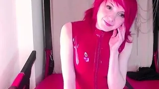 European amateur redhead masturbates on webcam