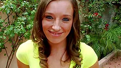 Interracial fucking by the outdoors pool with sexy Jamie Jackson