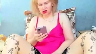 Webcam BBW blonde big ass stocking mature show