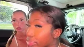 Interracial fucking and deep throat blowjob on sofa in hd