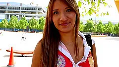 Sweet chick Suzan enjoys playing with a hard dick in the car