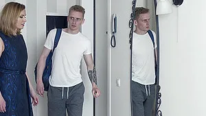 Skinny dude with a hard cock fucks Russian mature Amber Sweet