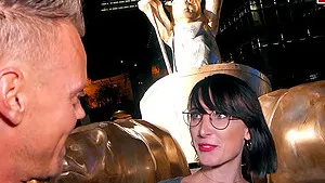 Real Street night date with german skinny teen slut