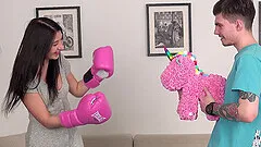 Passionate fucking at home with a small tits brunette girlfriend