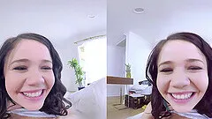 Homemade amateur VR porn video with a cute brunette girlfriend