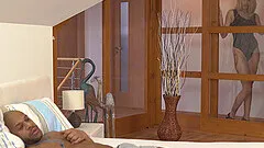 Sexy stunner forgets about her husband and has interracial sex