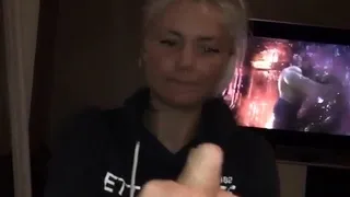 Amateur handjob POV clip that ends with a messy cumshot