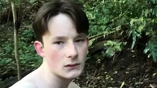 Horny Andy Companion Rides Dildo While Dick Rubbing Outdoor