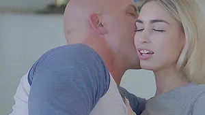 Lovemaking on the sofa with small tits blonde girlfriend Delilah Day