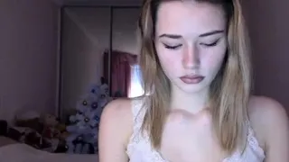 Tasty amateur blonde babe masturbating on web cam