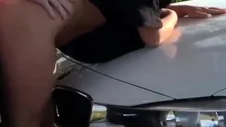 Beautiful amateur blonde barmaid paid sex in public