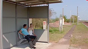 Public Sex at Train Station with german skinny tall blonde slut