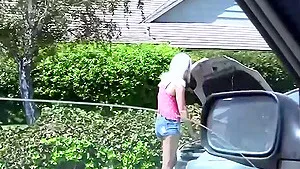 Whitney Grace gets picked up by black stud Nathan Threat when her car breaks down, and ends up taking her first BBC of her life