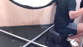 Greedy DILF in sling assfucked after BJ