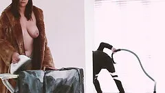 Homemade video of topless Blake Wilde giving a sloppy blowjob