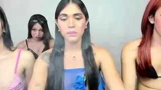 Amateur group sex with Tgirls outdoor