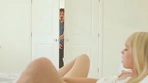 Sweet Lilly Bell masturbates and gets caught by a kinky roommate