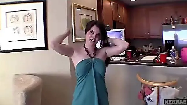 Teen flashes her tits in public places